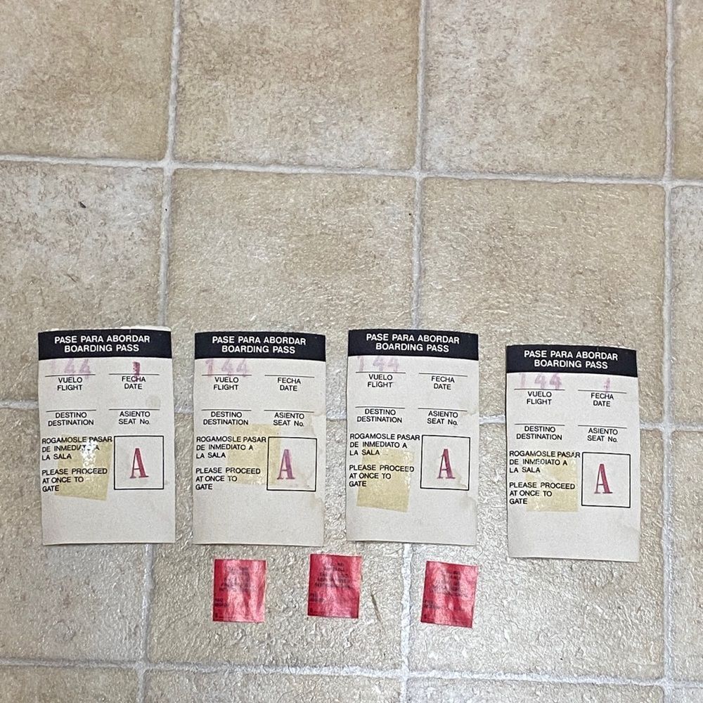 Mexicana Airline Set of Vintage Boarding Passes